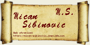 Mićan Sibinović vizit kartica